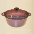 Purple Enamel Round Cast Iron Casserole Dia 28cm